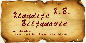 Klaudije Biljanović vizit kartica